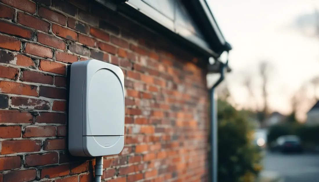 Maison wallonne avec panneaux solaires et compteur électrique, concernée par le tarif prosumer